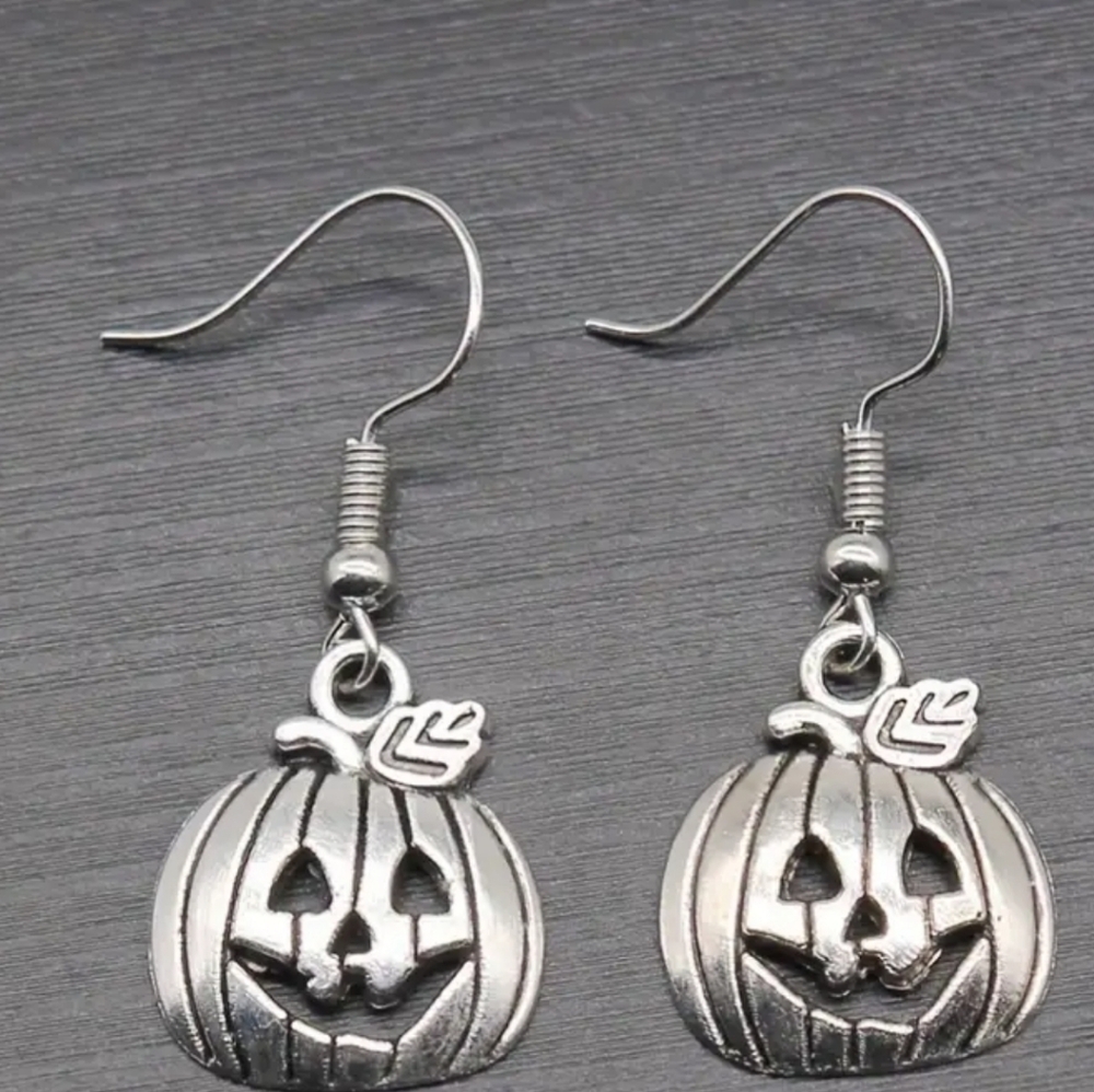 Silver Pumpkin Earrings